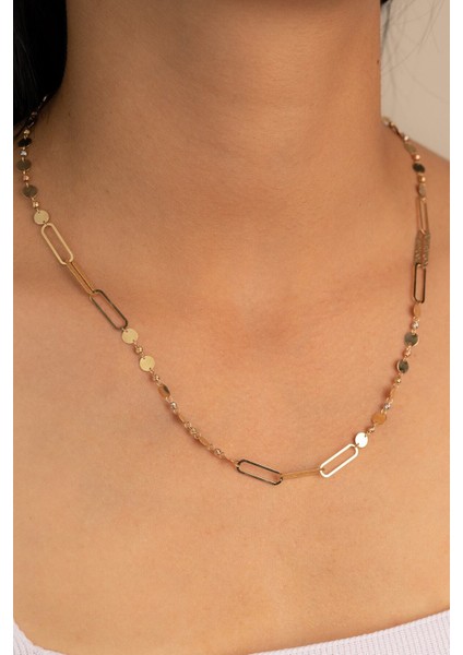 Altın Dorika Toplu Ataş Zincir Kolye