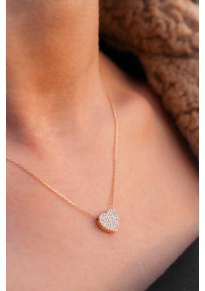 Altın Kalp Kolye Taşlı fırsatları