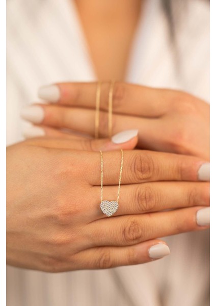 Altın Kalp Kolye Taşlı indirimleri