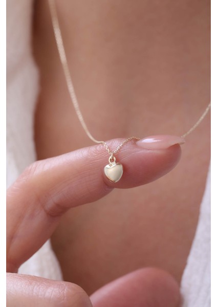 14 Ayar Altın Bombe Kalp Kolye fiyatları