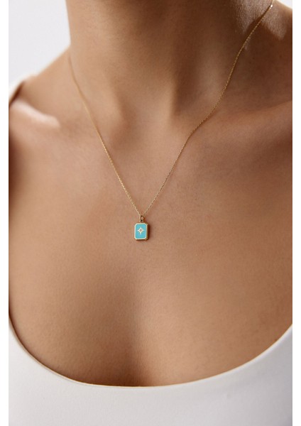 14 Ayar Altın Mineli Yıldız Kolye