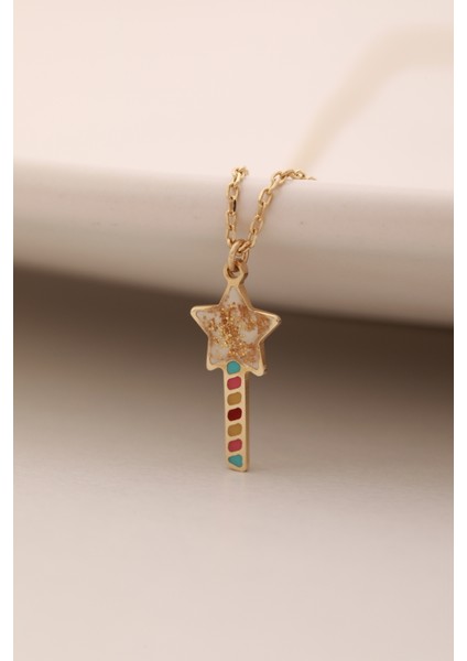 14 Ayar Altın Sihirli Değnek Çocuk Kolyesi