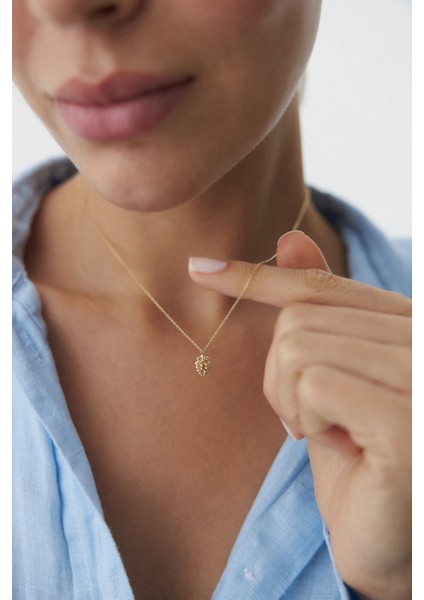 14 Ayar Altın Kozalak Kolye