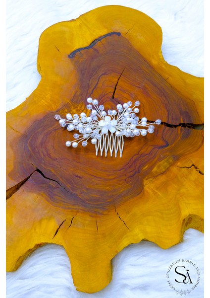 Tamamen El Yapımı Kristal Taşlı Şık ve Zarif Düğün ve Nişan Gelin Tacı ve Saç Aksesuarı