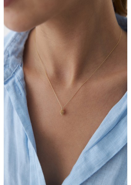 14 Ayar Altın Kozalak Kolye modelleri