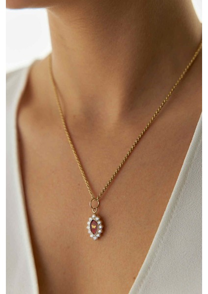 14 Ayar Altın Halat Zincir Taşlı Kelebek Kolye