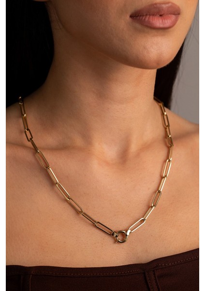 14 Ayar Altın Gemici Kilit Ataş Zincir modelleri