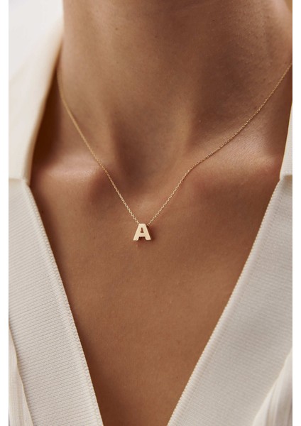 Altın Harf Kolye Üç Boyutlu