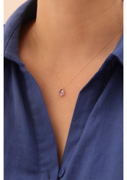 14 Ayar Altın Ametist Taşlı Kolye modelleri