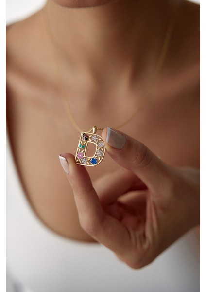 14 Ayar Altın Forse Zincir Figürlü Harf Kolye