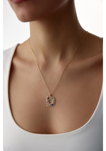 14 Ayar Altın Forse Zincir Figürlü Harf Kolye modelleri