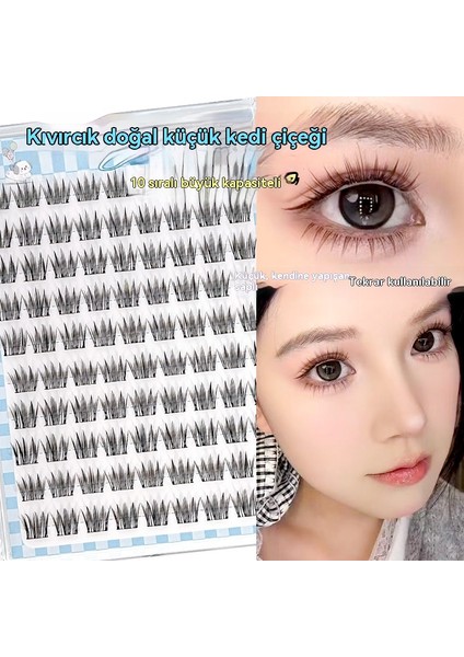 Kıvırcık Doğal Minik Çiçekli Yapay Kirpikler (Yurt Dışından)