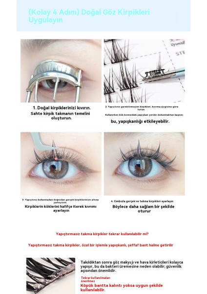 Kıvırcık Doğal Minik Çiçekli Yapay Kirpikler (Yurt Dışından) fiyatları