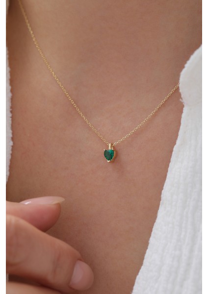 14 Ayar Altın Zümrüt Tektaş Kolye fiyatları