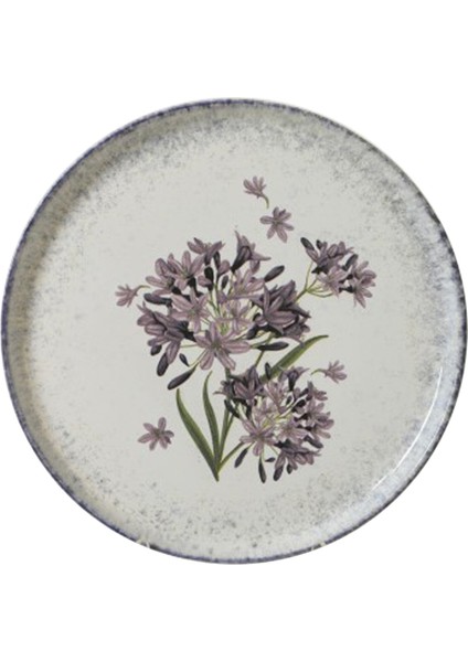 Seramik Nordic Mor Çiçek Servis Tabağı 28 cm