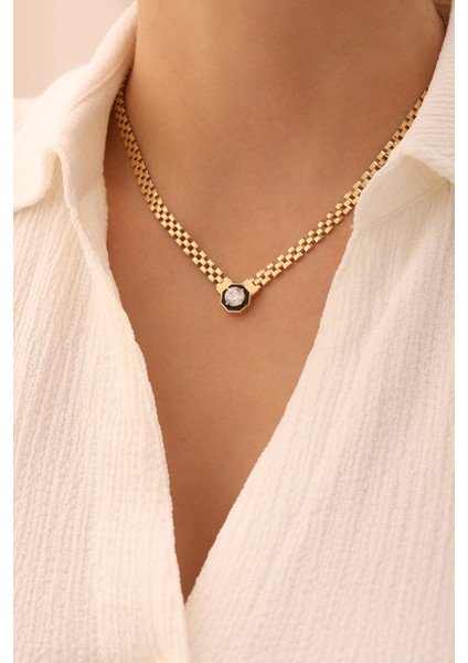 14 Ayar Altın Mineli Baget Kolye fiyatları