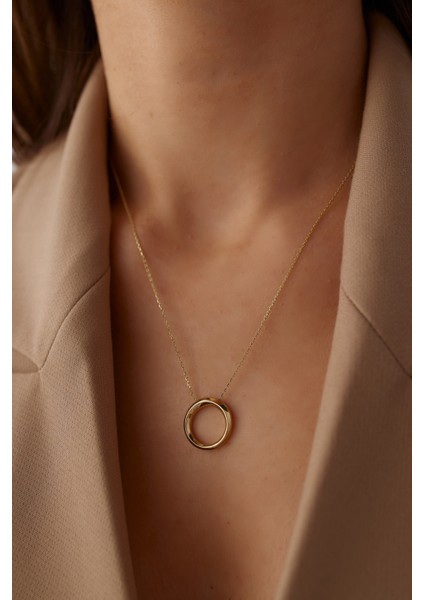 14 Ayar Altın Çember Kolye