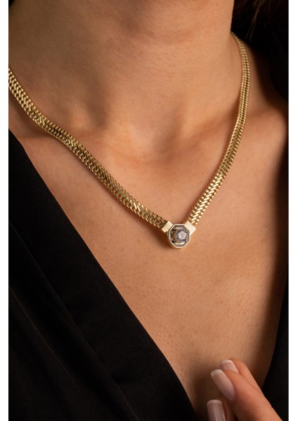 14 Ayar Altın Viyana Baget Kolye