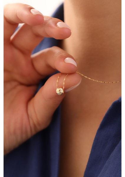 14 Ayar Altın Aynalı Zincir Dorika Kolye