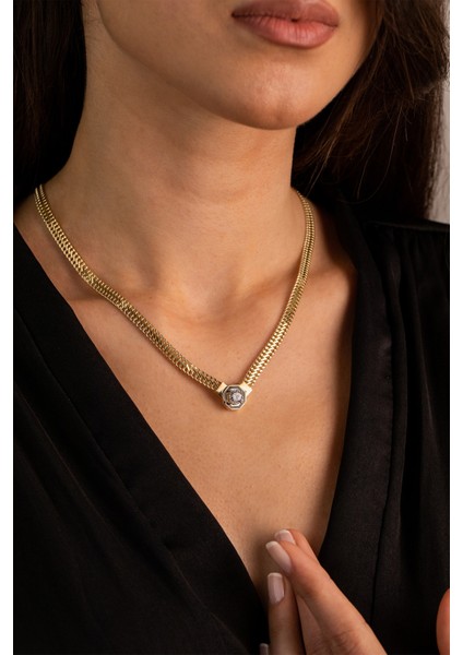 14 Ayar Altın Viyana Baget Kolye modelleri