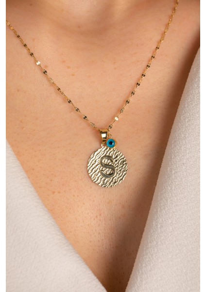 14 Ayar Altın Plaka Harf Kolye modelleri