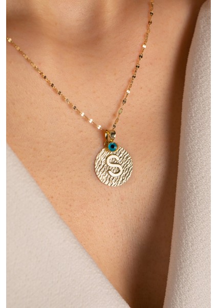 14 Ayar Altın Plaka Harf Kolye fırsatları