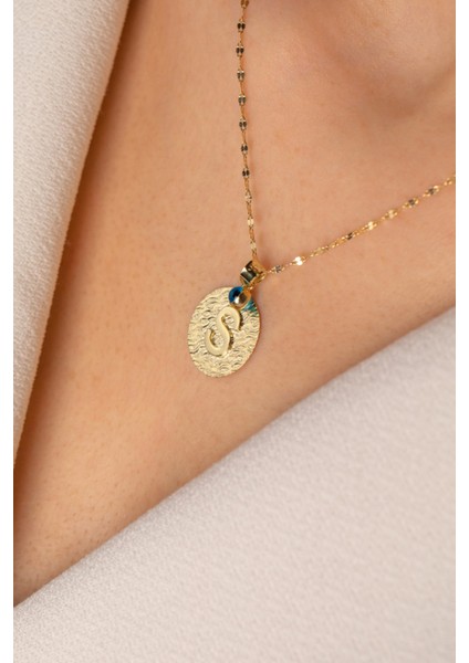 14 Ayar Altın Plaka Harf Kolye indirimleri