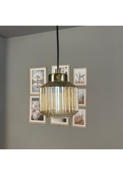 Jerno Cam Bal Rengi Tekli Avize Küçük Plafonyer Başlık Retro Sarkıt Lamba Salon Aydınlatma modelleri