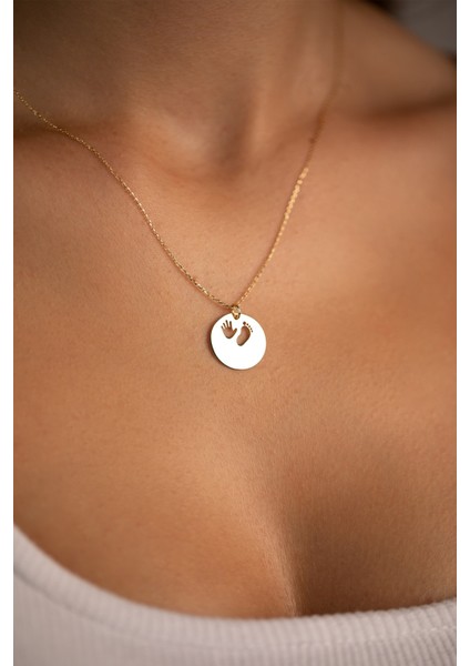 14 Ayar Altın Forse Zincir Anne Çocuk Plaka Kolye