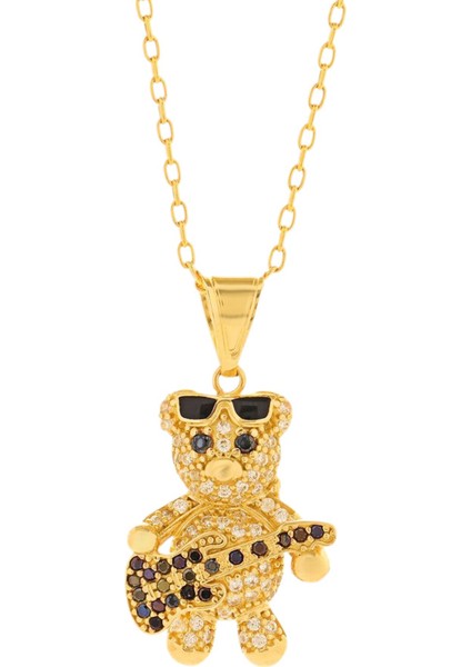 14 Ayar Altın Forse Zincir Gitarlı Ayıcık Kolye fırsatları