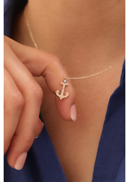 14 Ayar Altın Çapa Kolye