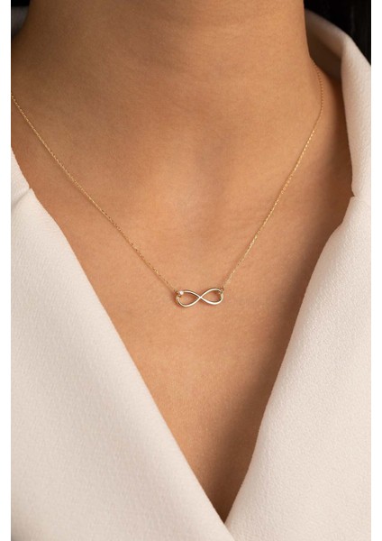 14 Ayar Altın Tektaş Sonsuzluk Kolye fiyatları