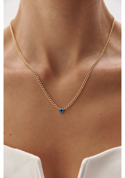 14 Ayar Altın Gurmet Zincirli Göz Kolye