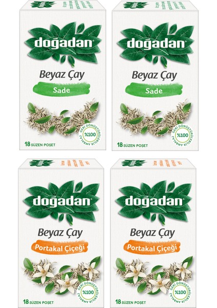 Beyaz Çay Sade & Portakal Çiçeği 18'li x 4 Adet