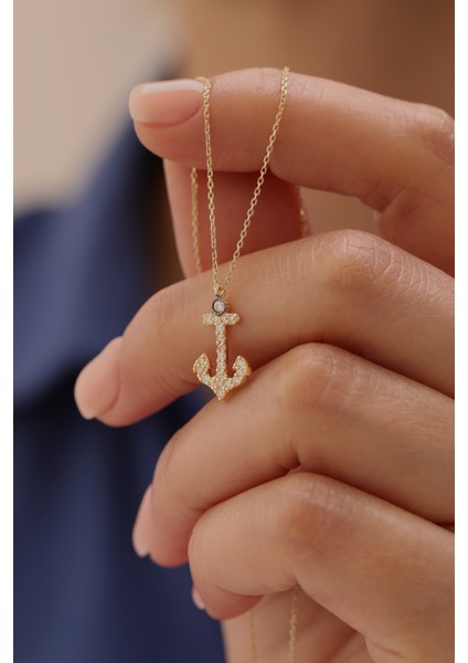 14 Ayar Altın Çapa Kolye modelleri