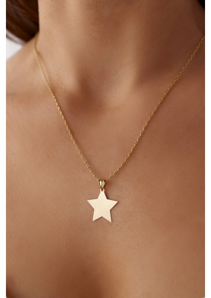 14 Ayar Altın Forse Zincir Yıldız Kolye