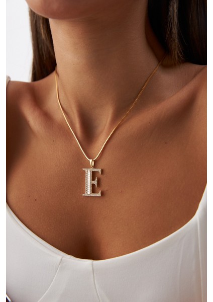 14 Ayar Altın Ezme Küp Zincir Taşlı Harf Kolye fırsatları