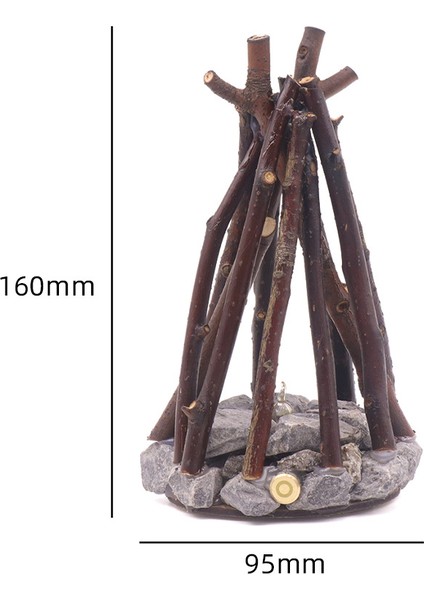 Yaratıcı Gece Lambası, Sade Retro Dekorasyon, El Yapımı Ağaç Dalı Şekli, LED Yanan Şenlik Ateşi, Evlerde Konaklama Için 3 Boyutlu Masaüstü Süsü. (Yurt Dışından)