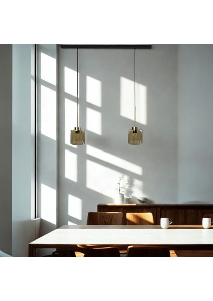 Lille Cam Bal Rengi Ikili Sarkıt Avize Ince Eskitme Başlık Salon Mutfak Avizeleri Pastane Modelleri