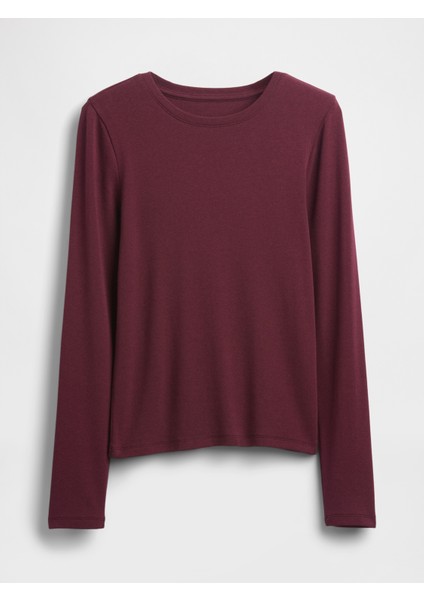 Kadın Bordo Modern Shrunken T-Shirt fiyatları