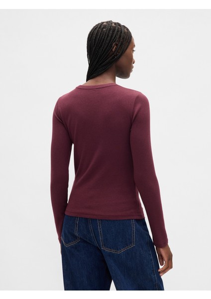 Kadın Bordo Modern Shrunken T-Shirt modelleri