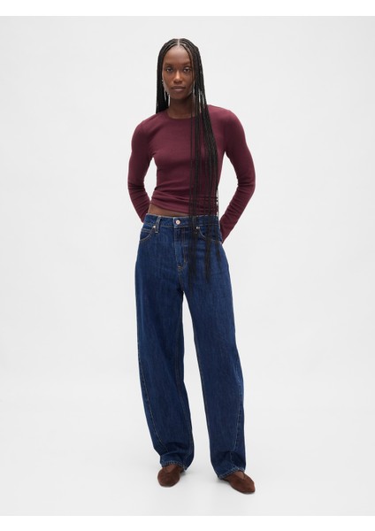 Kadın Bordo Modern Shrunken T-Shirt fırsatları