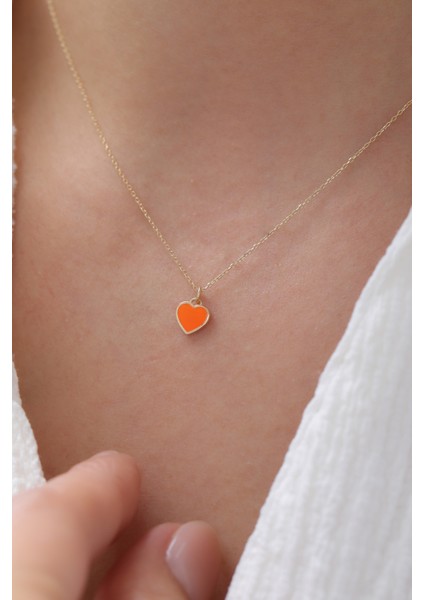 14 Ayar Altın Renkli Kalp Kolye