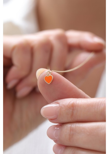 14 Ayar Altın Renkli Kalp Kolye modelleri