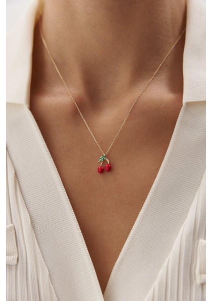 14 Ayar Altın Kiraz Kolye