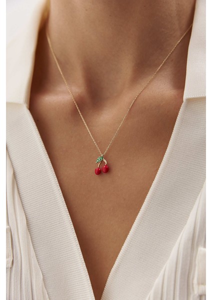 14 Ayar Altın Kiraz Kolye modelleri