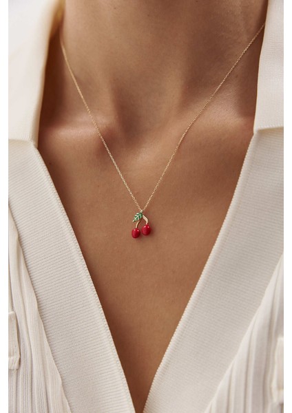 14 Ayar Altın Kiraz Kolye fırsatları
