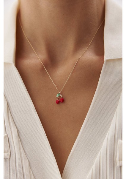 14 Ayar Altın Kiraz Kolye