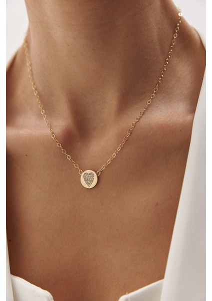 14 Ayar Altın Plaka Kalp Kolye fiyatları