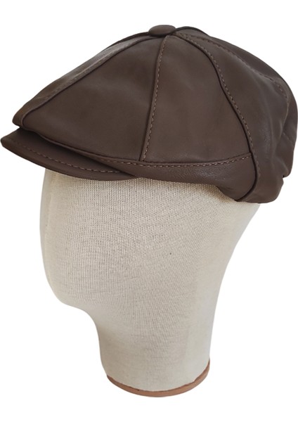 Hakiki Deri Klasik Erkek Kasket Şapka